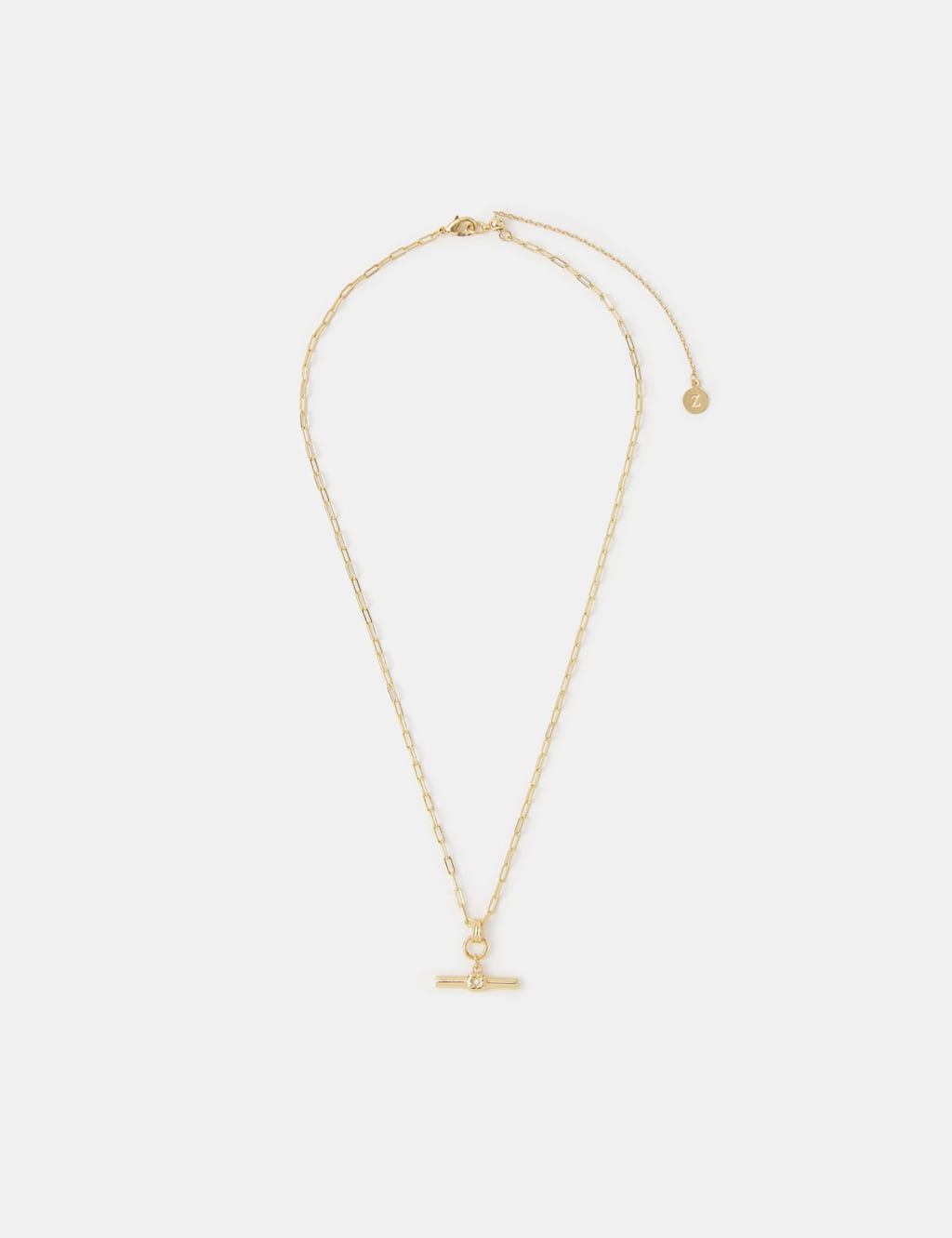 Accessorize Women's 14ct Gold Plated T-Bar Necklace - Available at M&S