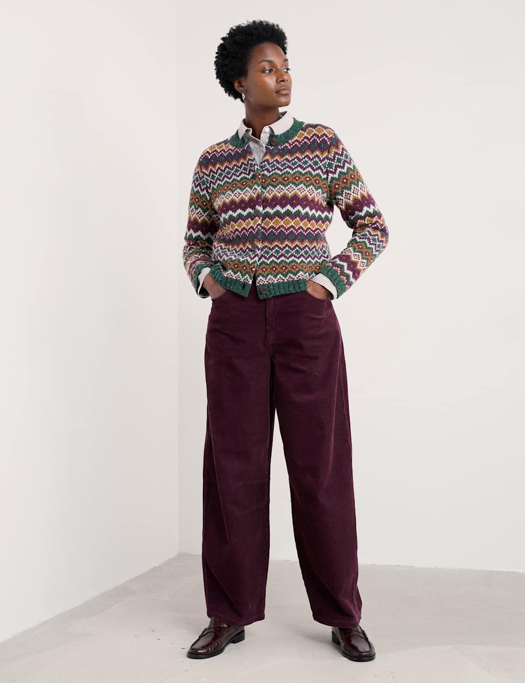 Seasalt Cornwall Merino Wool Rich Fair Isle Cardigan Multi