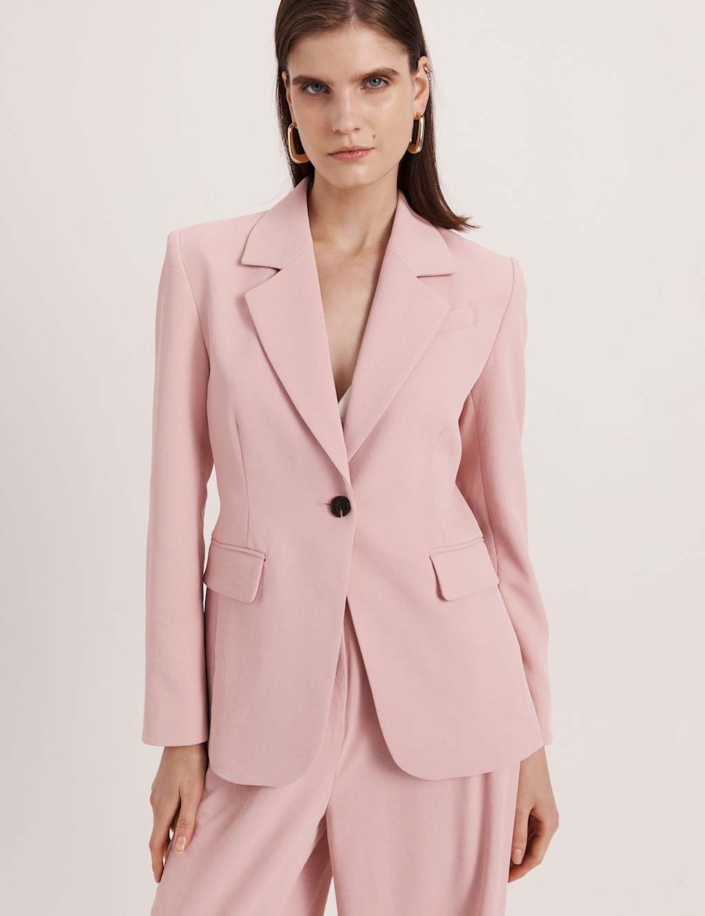 Saba Women's Single Breasted Blazer - 10 - Light Pink - Available at M&S