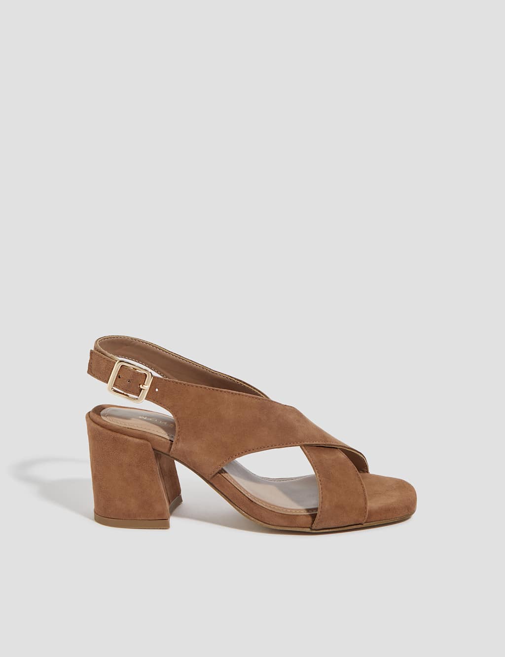 Suede Block Heel Slingback Sandals