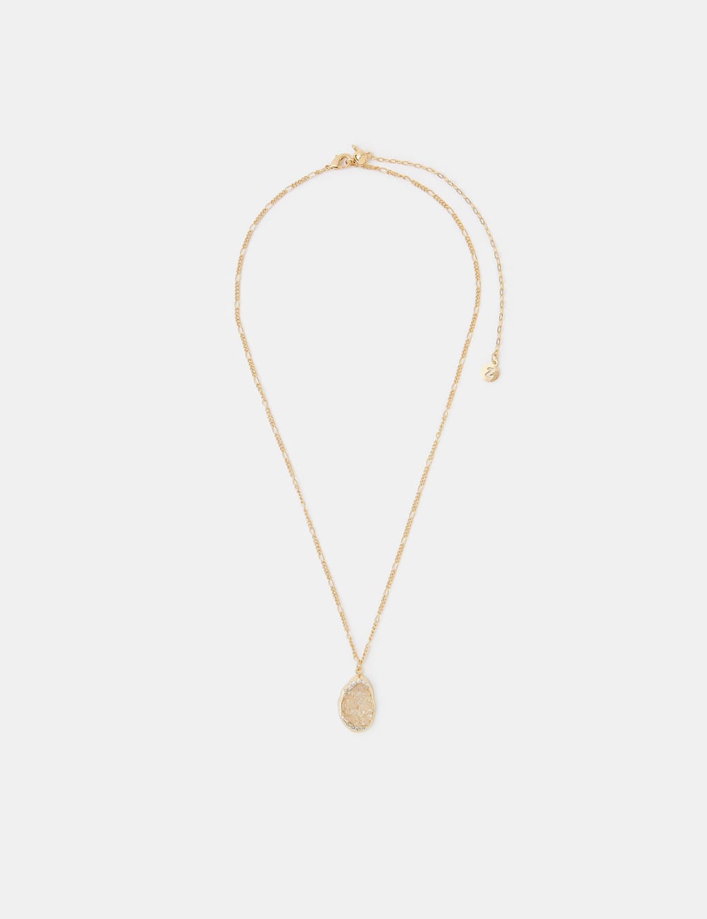 ACCESSORIZE 14ct Gold-Plated Drusy Pendant Necklace Gold