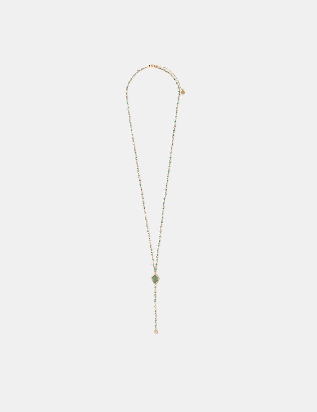 Accessorize Women's 14ct Gold Plated Aventurine Pendant Lariat - Green - Available at M&S