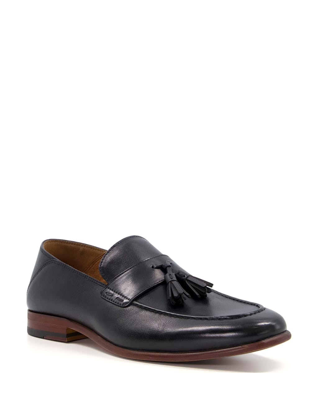 Dune London Leather Slip-On Loafers Black