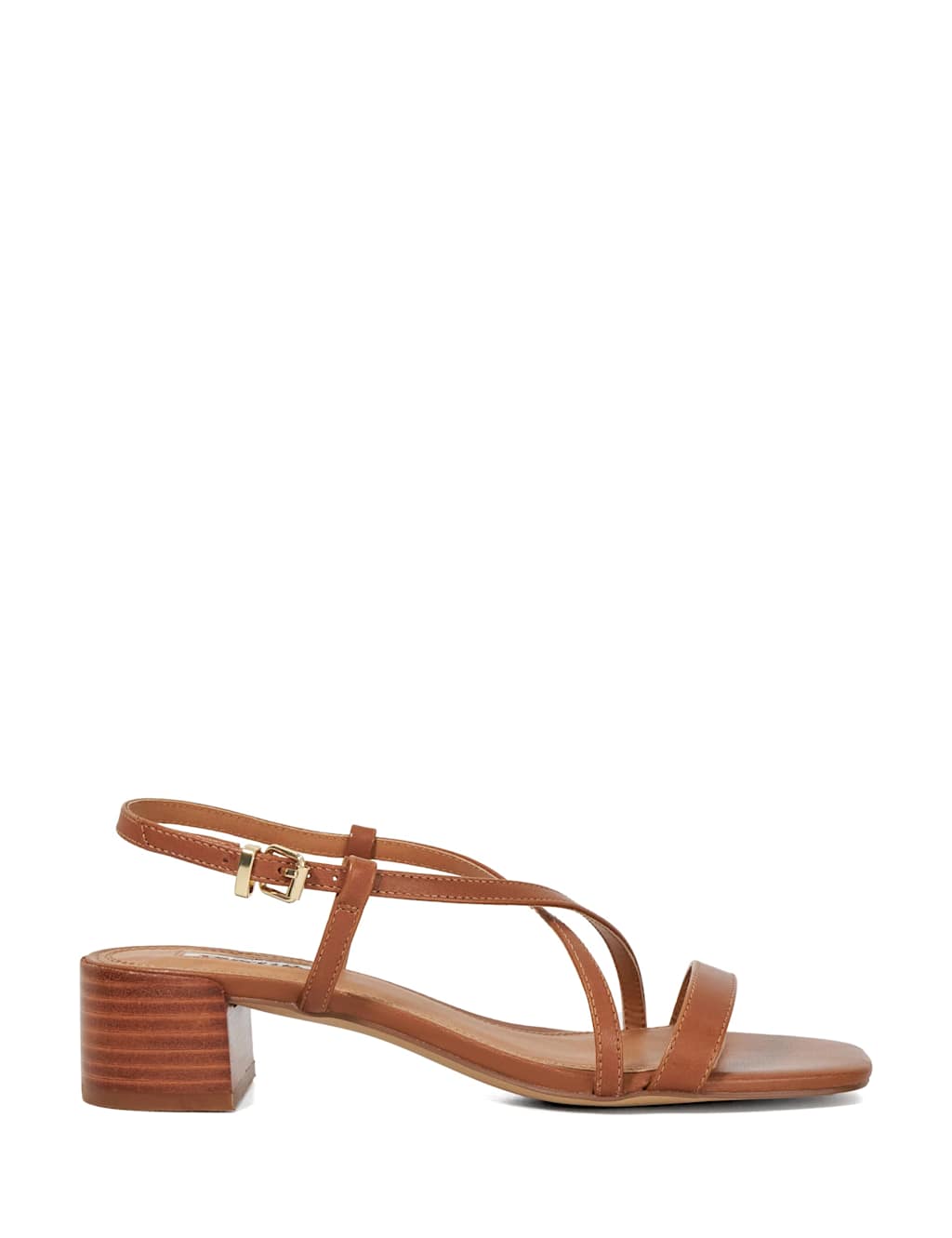 Leather Strappy Block Heel Sandals