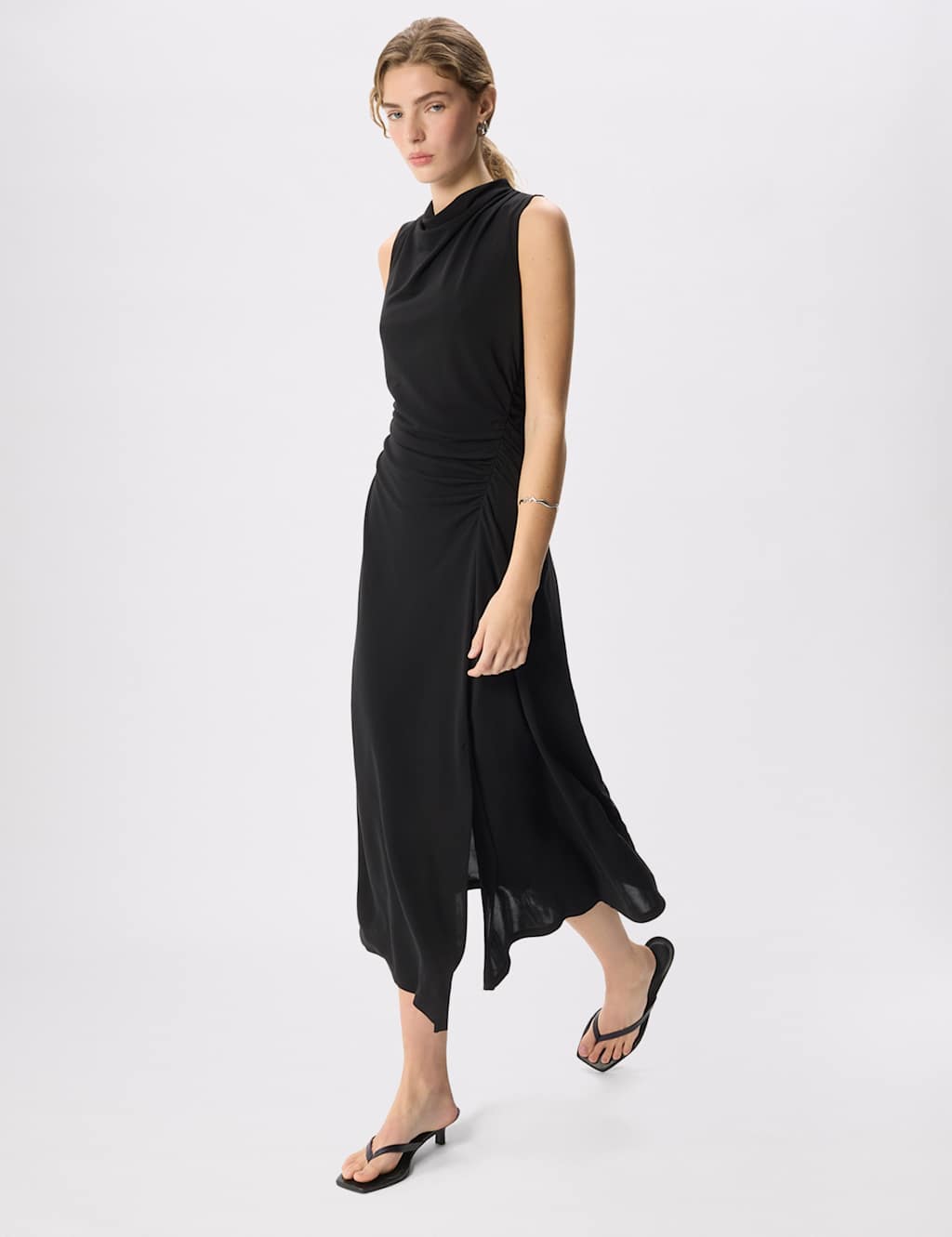 Whistles Women's Jersey Cowl Neck Midaxi Column Dress - 10 - Black - Available at M&S
