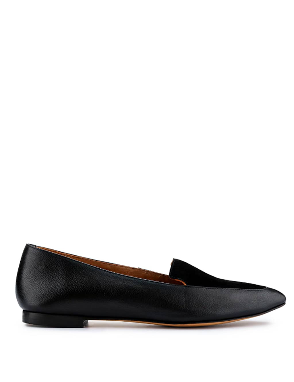 Jones Bootmaker Leather Slip On Flat Pointed Pumps Black