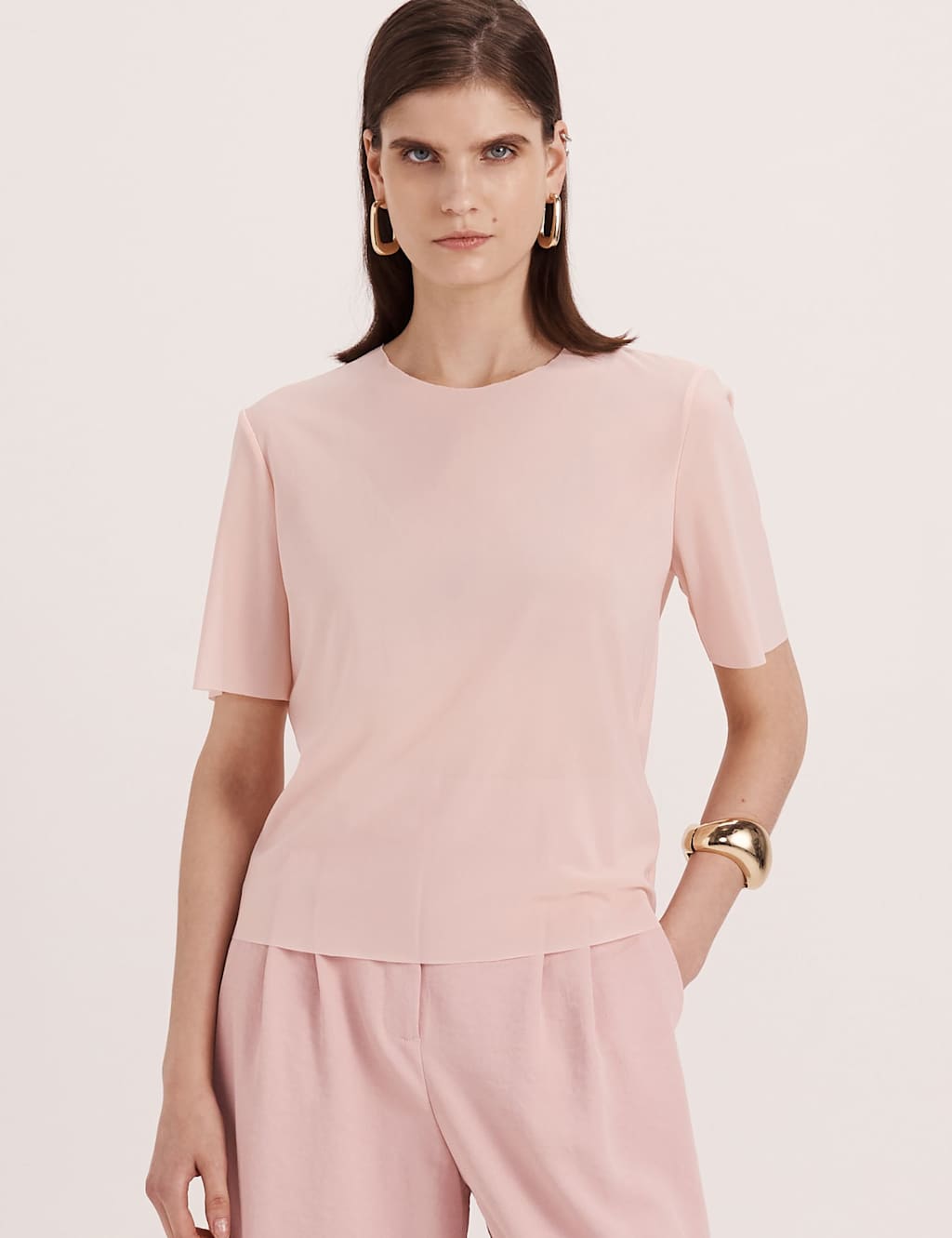 Saba Women's Crew Neck T-Shirt - 10 - Light Pink - Available at M&S