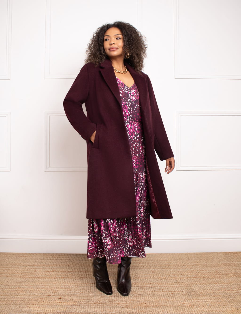Wool Blend Longline Peacoat