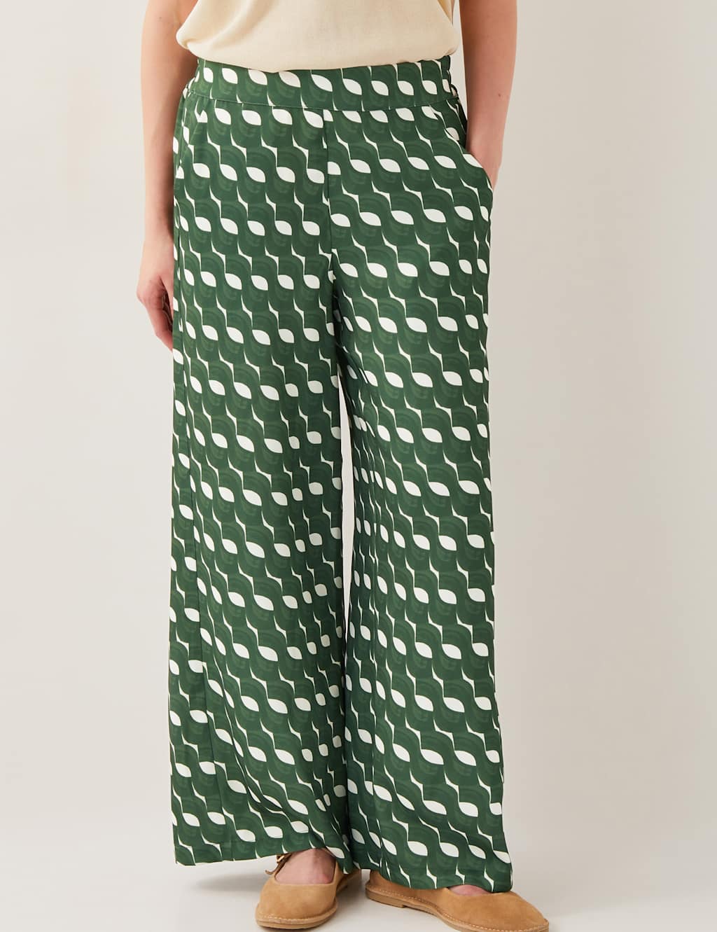 Geometric Straight Leg Trousers