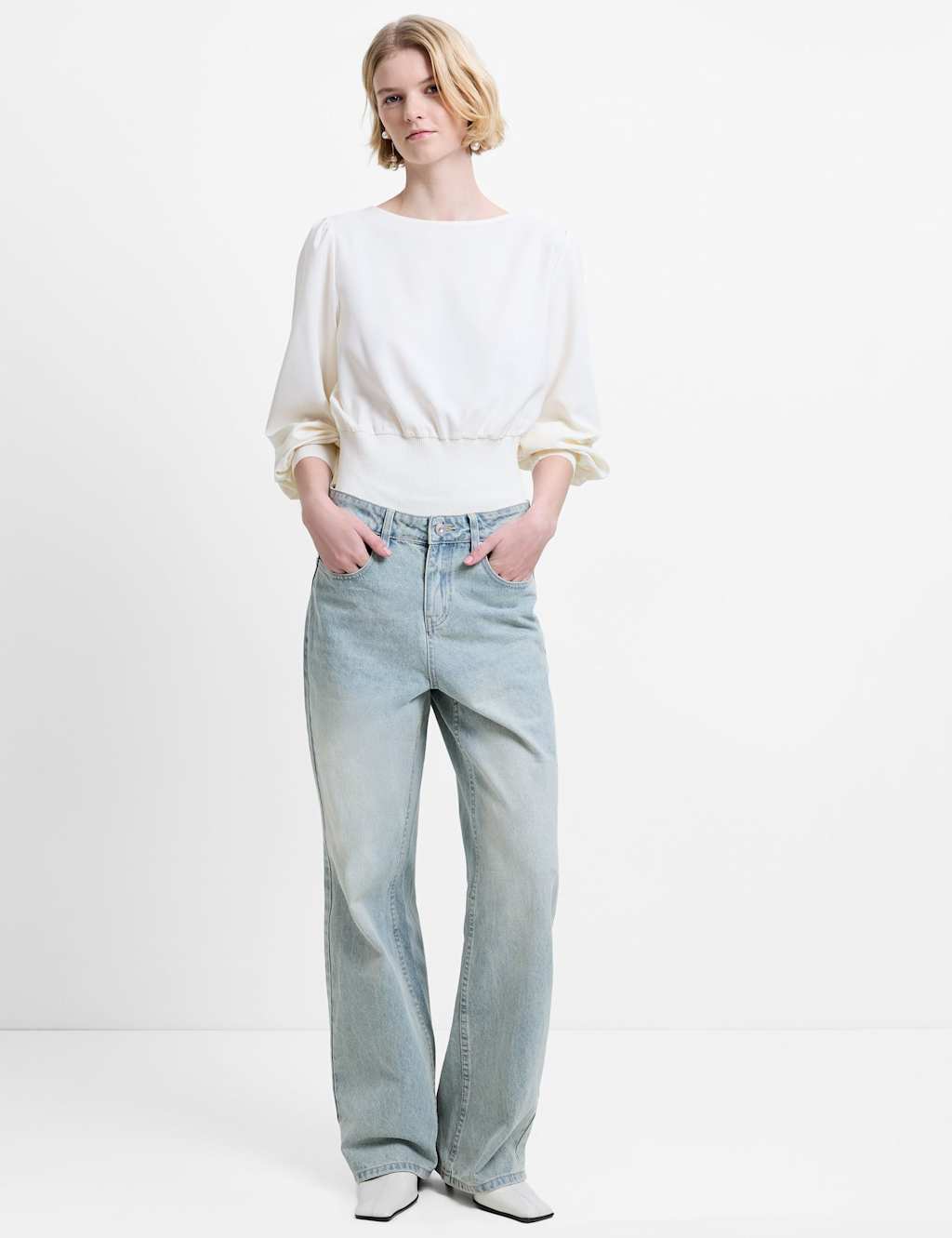 French Connection Women's High Waisted Straight Leg Jeans - 14 - Blue - Available at M&S