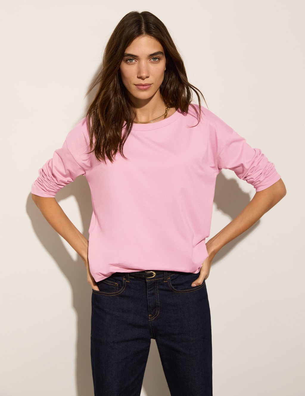 Pure Cotton Crew Neck Top