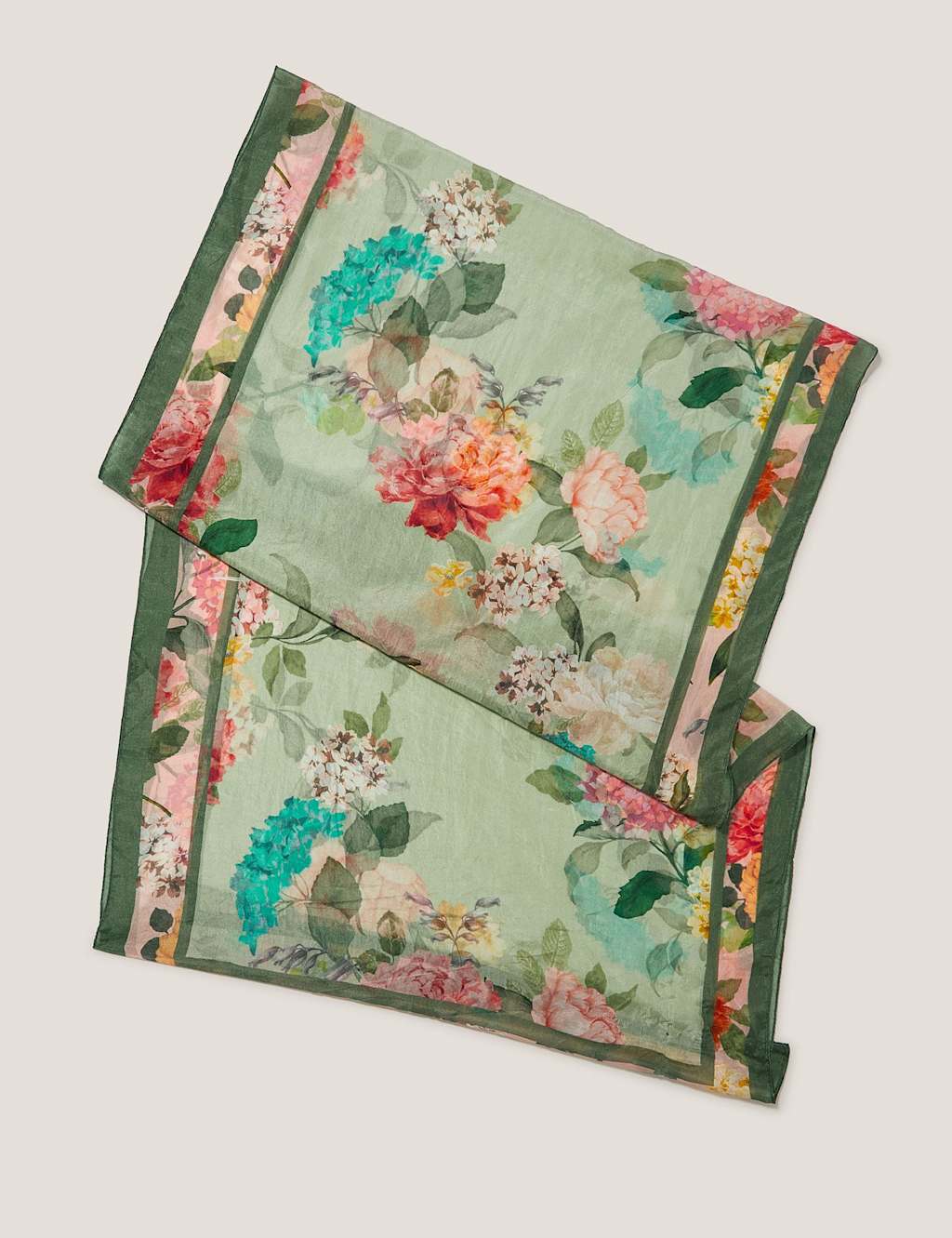 Pure Silk Floral Scarf
