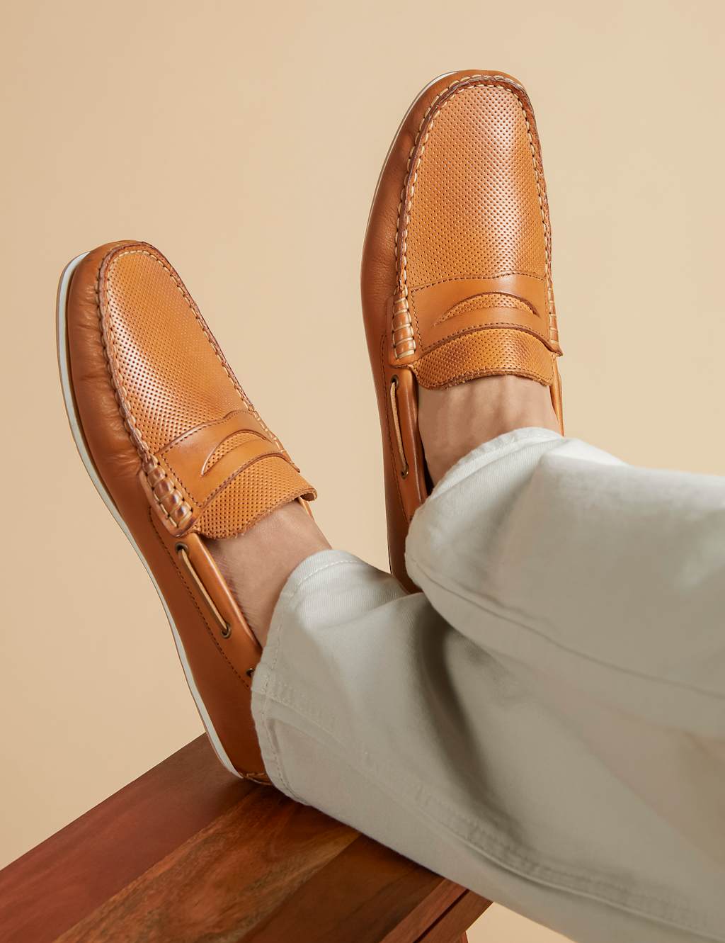 Leather Moccasin Slip-On Shoes