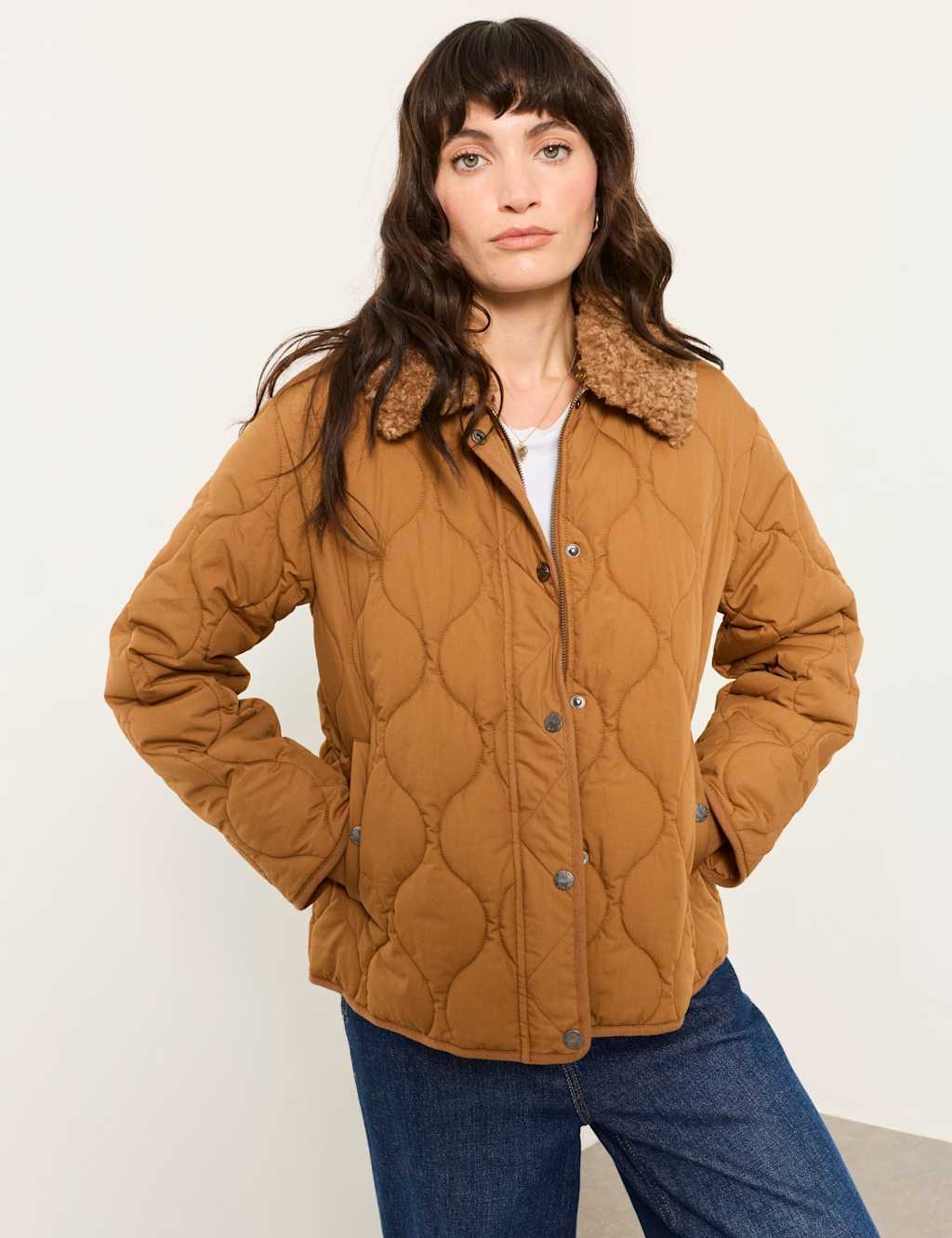 Fatface Women's Cotton Rich Textured Cropped Jacket - 16 - Tan - Available at M&S