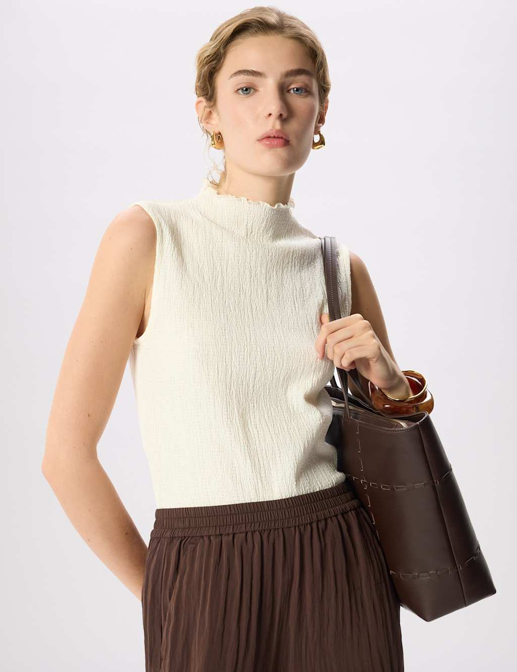 Whistles Women's Textured Sleeveless Top - 14 - Ivory - Available at M&S