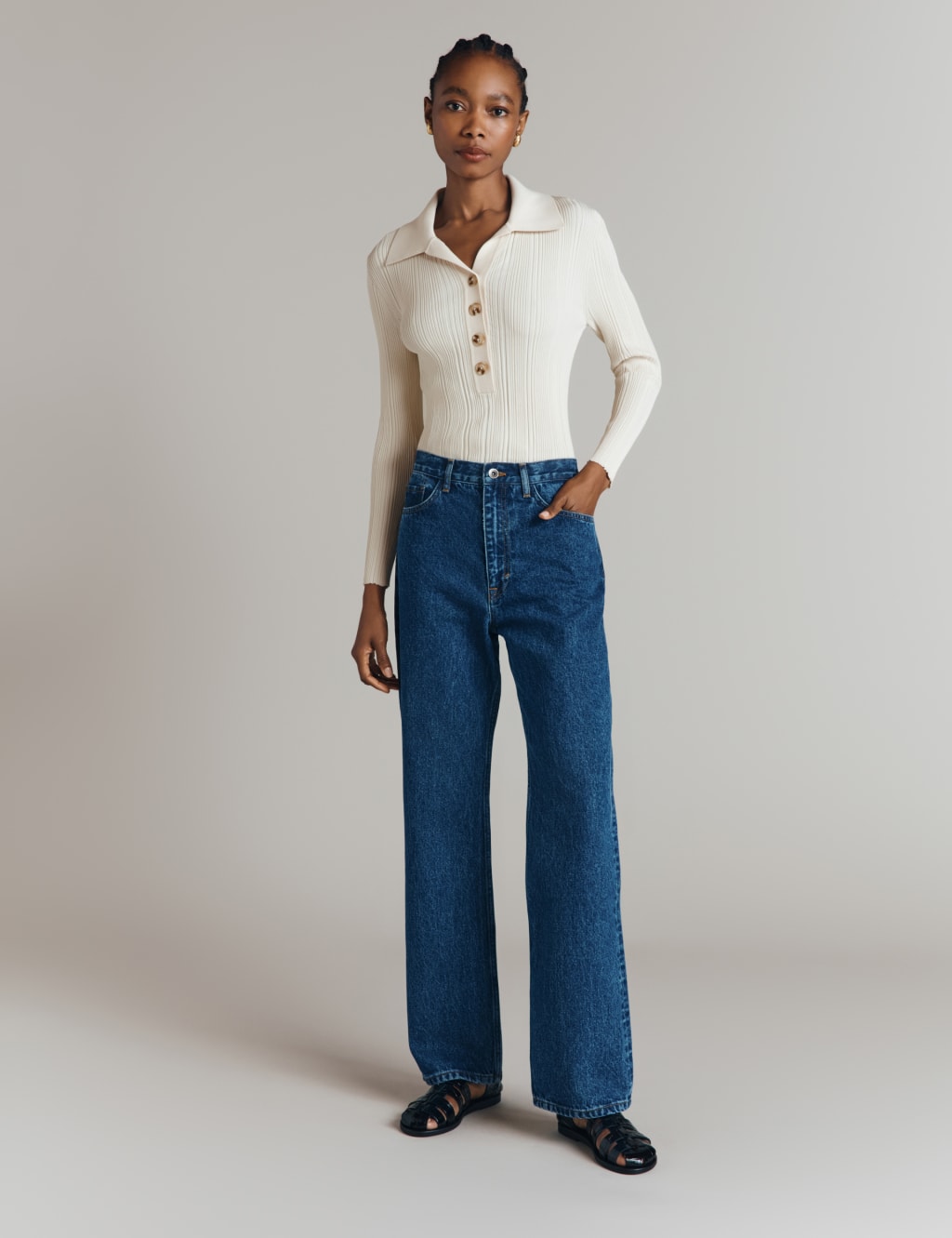 Jeans straight leg high waist cheap