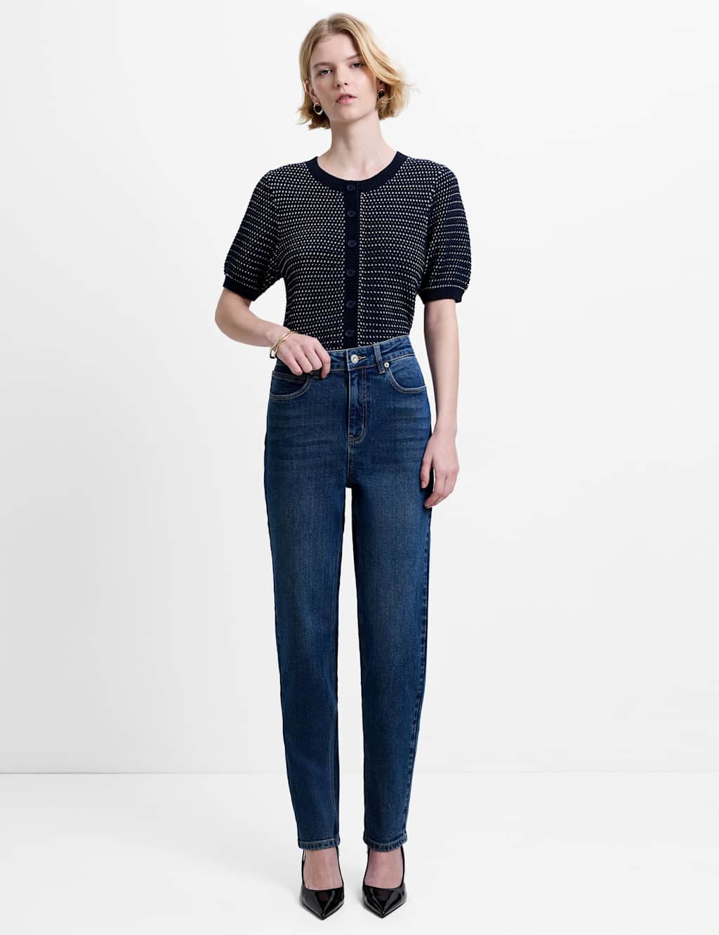 French Connection Women's High Waisted Slim Fit Jeans - 16 - Blue Denim - Available at M&S