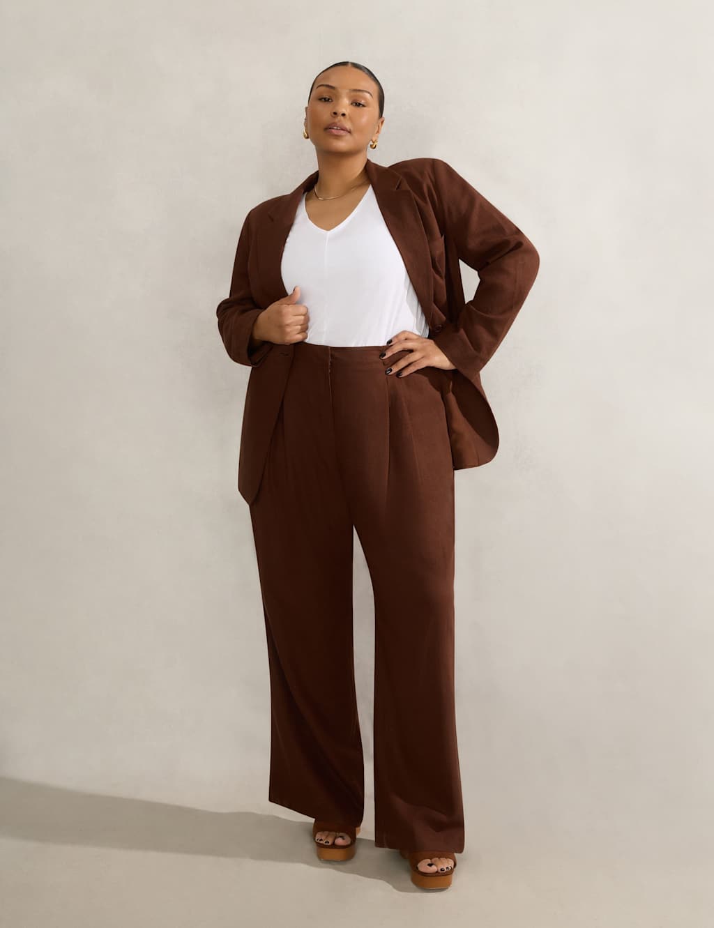 Linen Rich Tailored Trousers