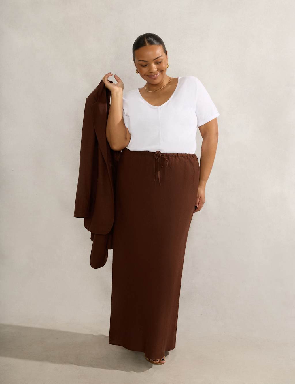 Linen Rich Slip Skirt