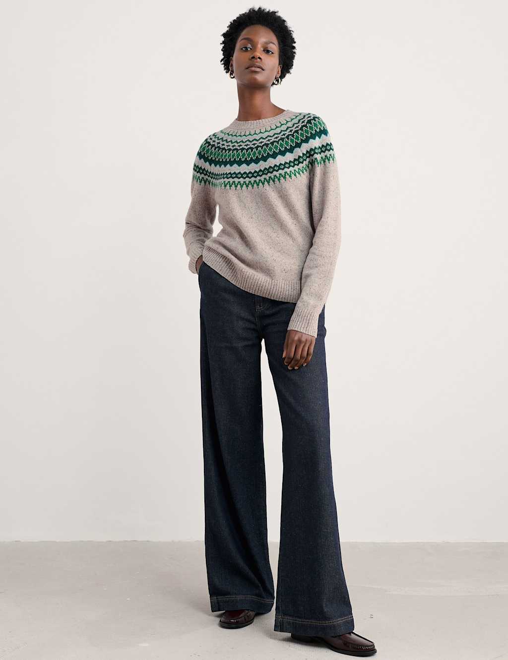 Seasalt Cornwall Lambswool Rich Fair Isle Jumper Natural Mix