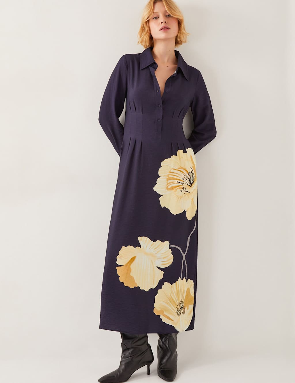 Floral Midi Shirt Dress