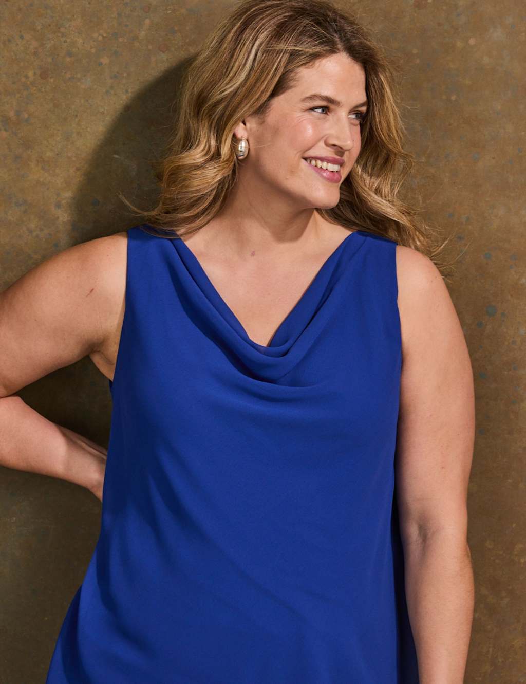Live Unlimited London Women's Cowl Neck Relaxed Vest Top - 26 - Blue - Available at M&S