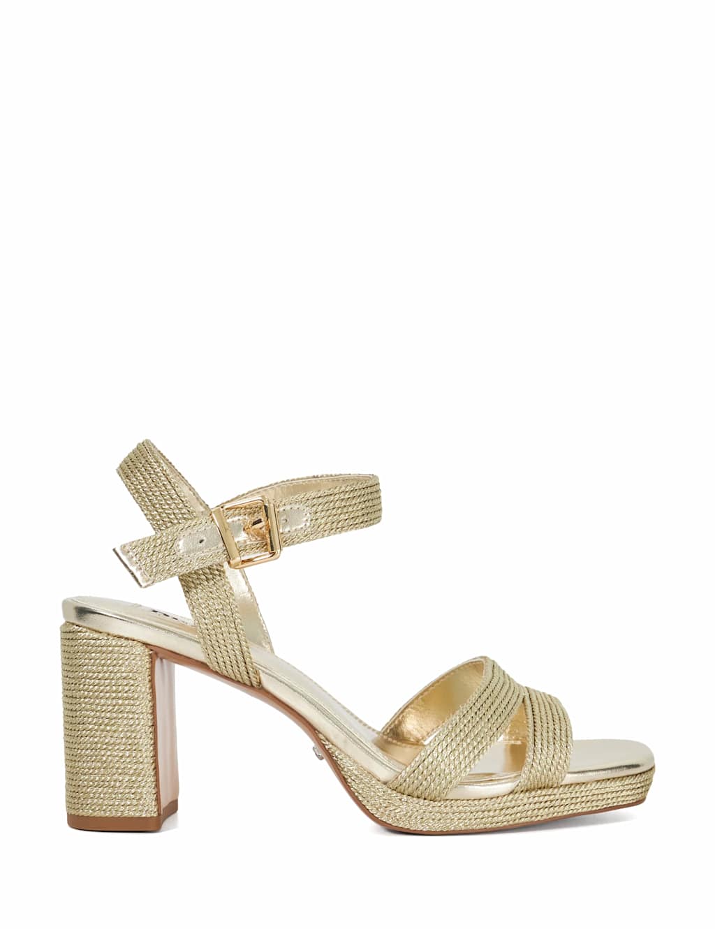 Buckle Ankle Strap Block Heel Sandals