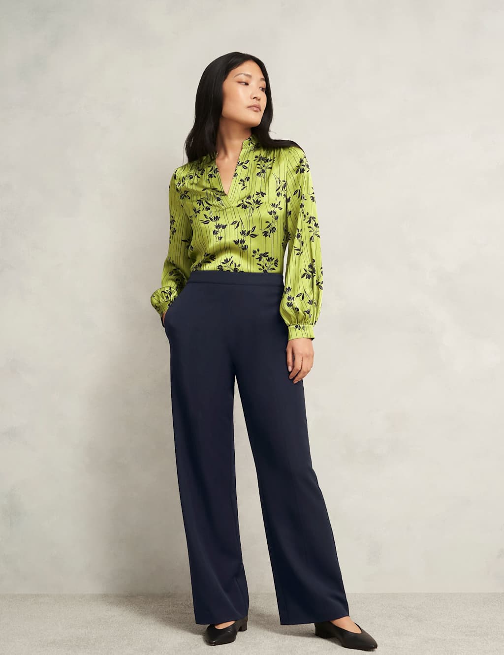 HOBBS Straight Leg Trousers Navy