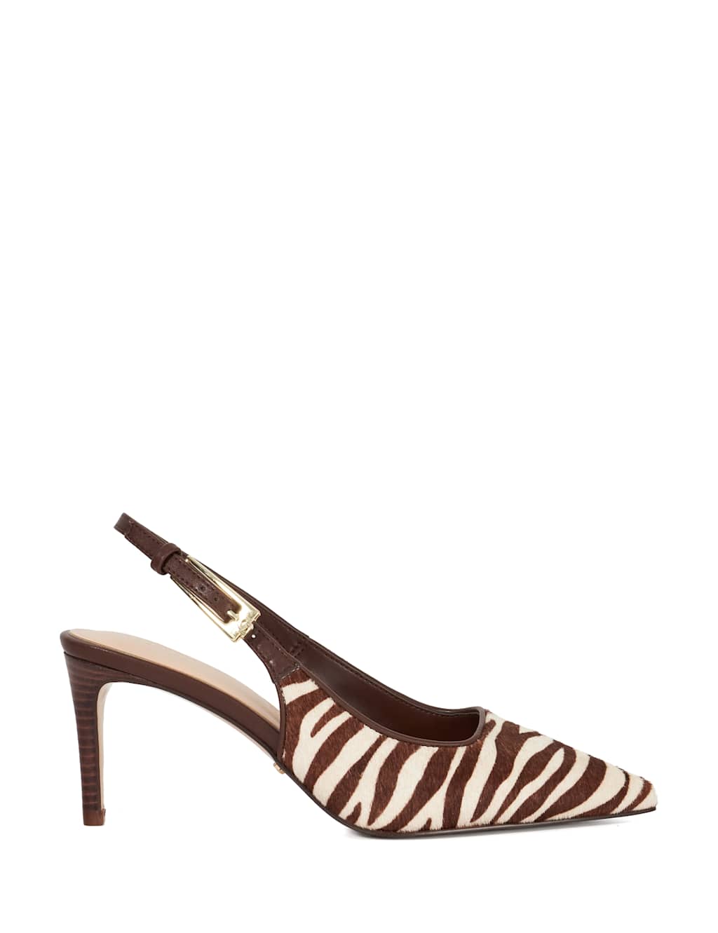 Zebra Print Stiletto Heel Slingback Shoes