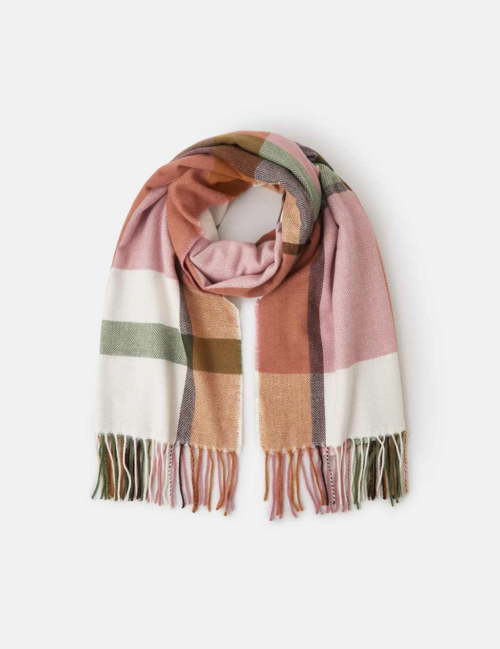 ACCESSORIZE Checked Blanket Scarf Light Pink Mix