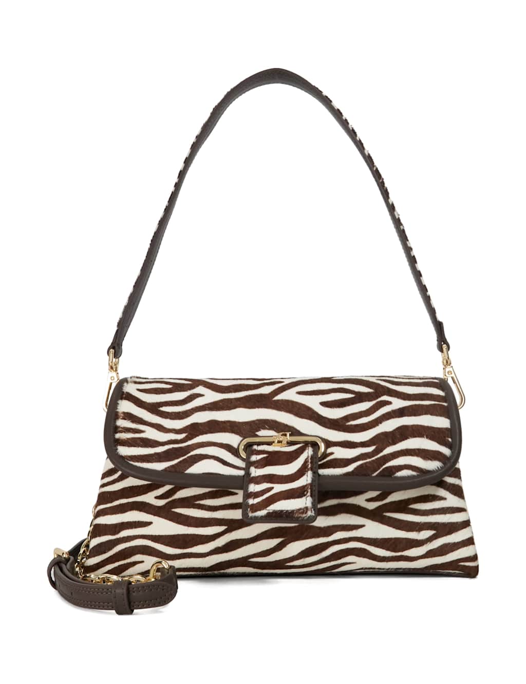 Leather Animal Print Shoulder Bag