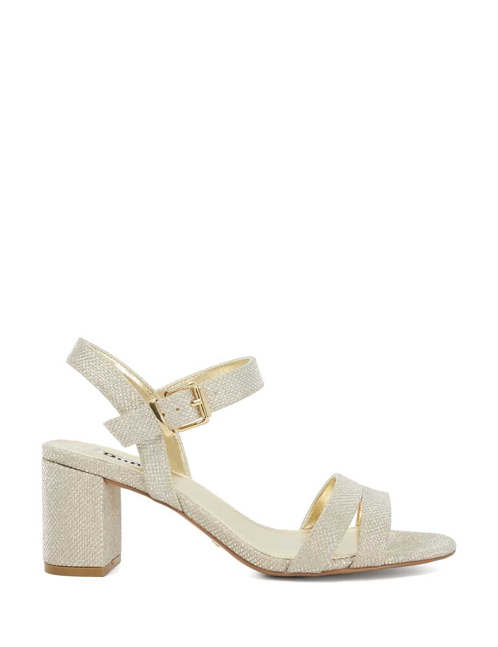 Wide Fit Glitter Block Heel Sandals