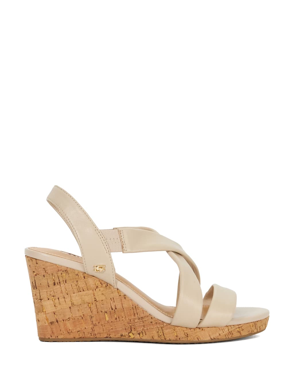 Leather Crossover Wedge Sandals