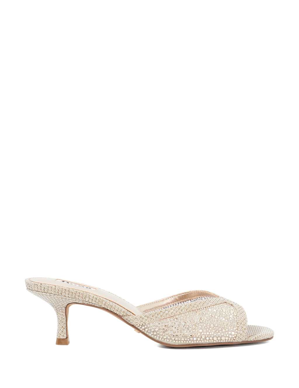 Dune London Women's Embellished Kitten Heel Mules - 5 - Gold - Available at M&S