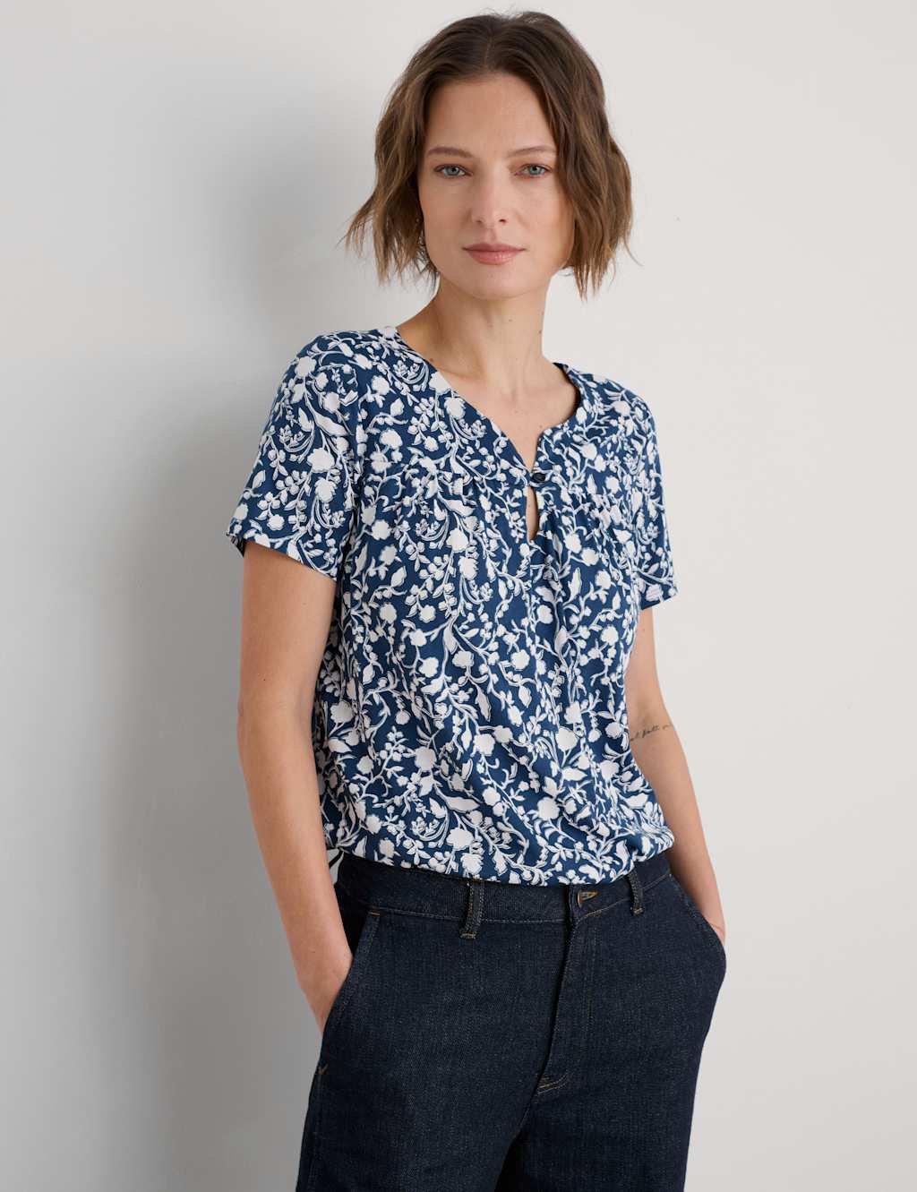 Cotton Modal Blend Floral Tunic