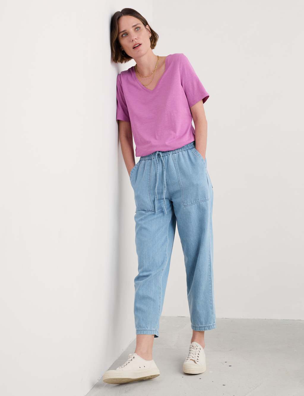 Pure Cotton V-Neck T-Shirt