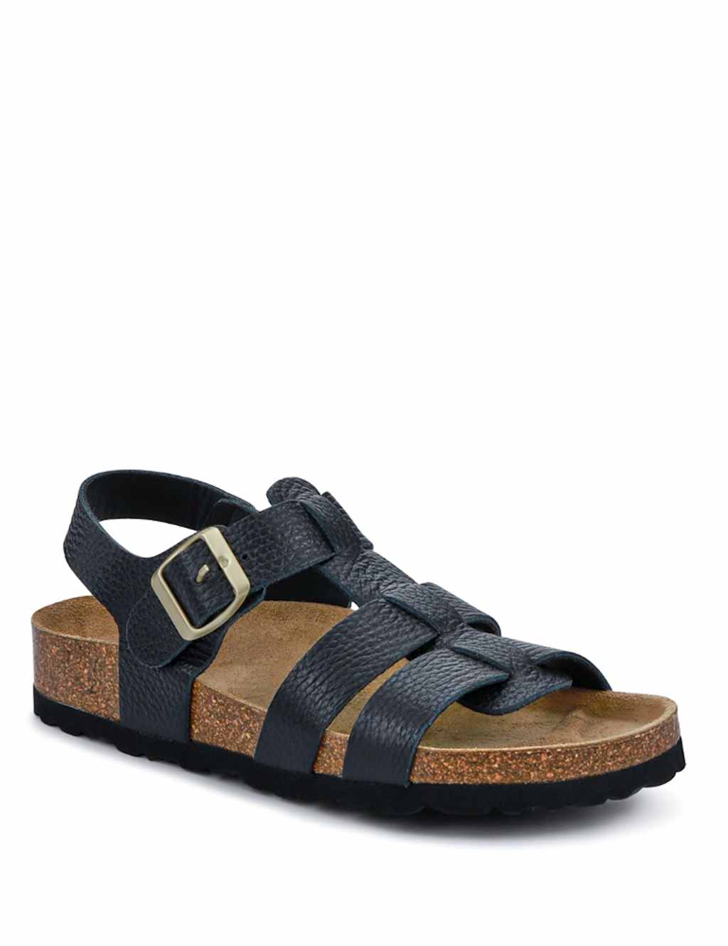 Leather Strappy Flat Sandals