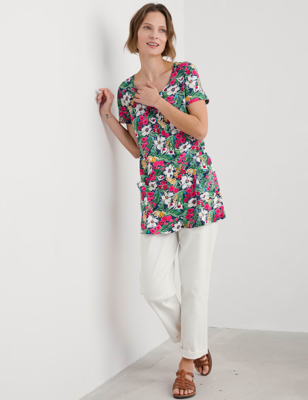 Pure Cotton Floral Tunic