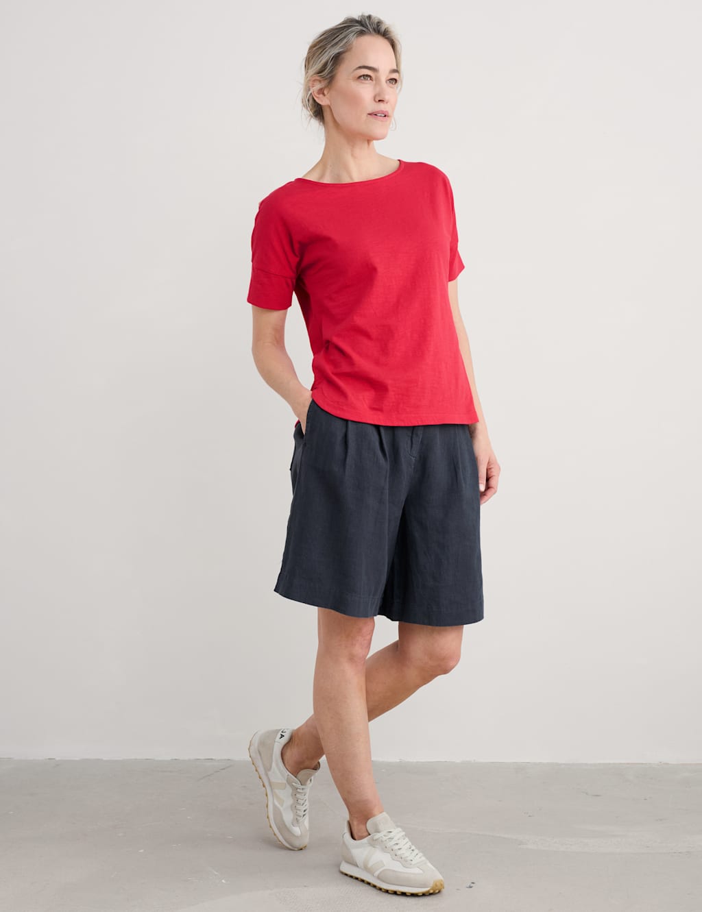 Pure Linen Pleat Front Shorts