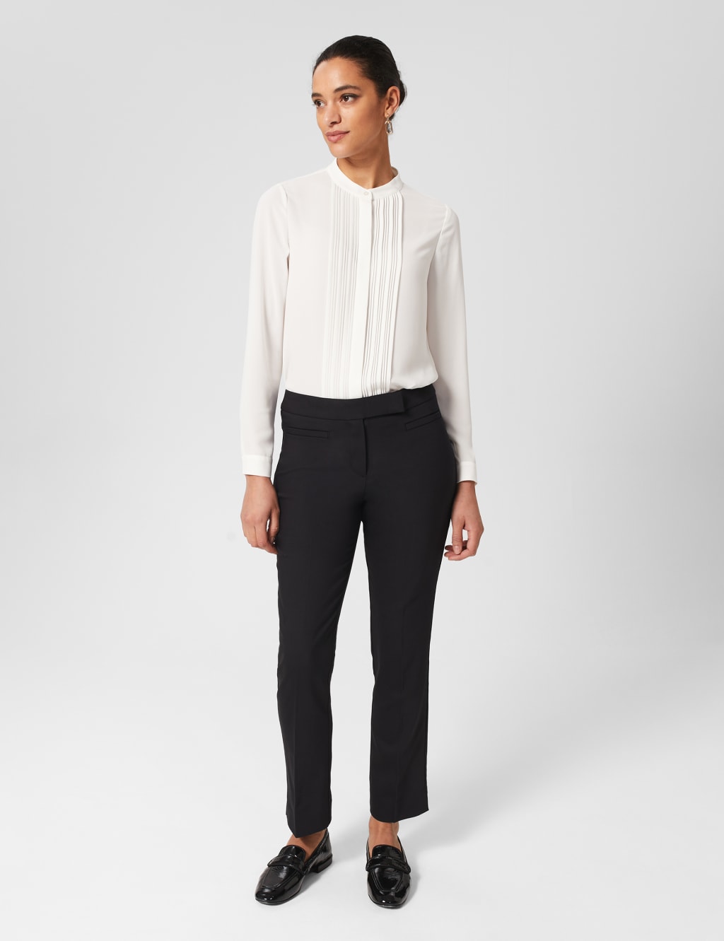Cotton Blend Slim Fit Trousers