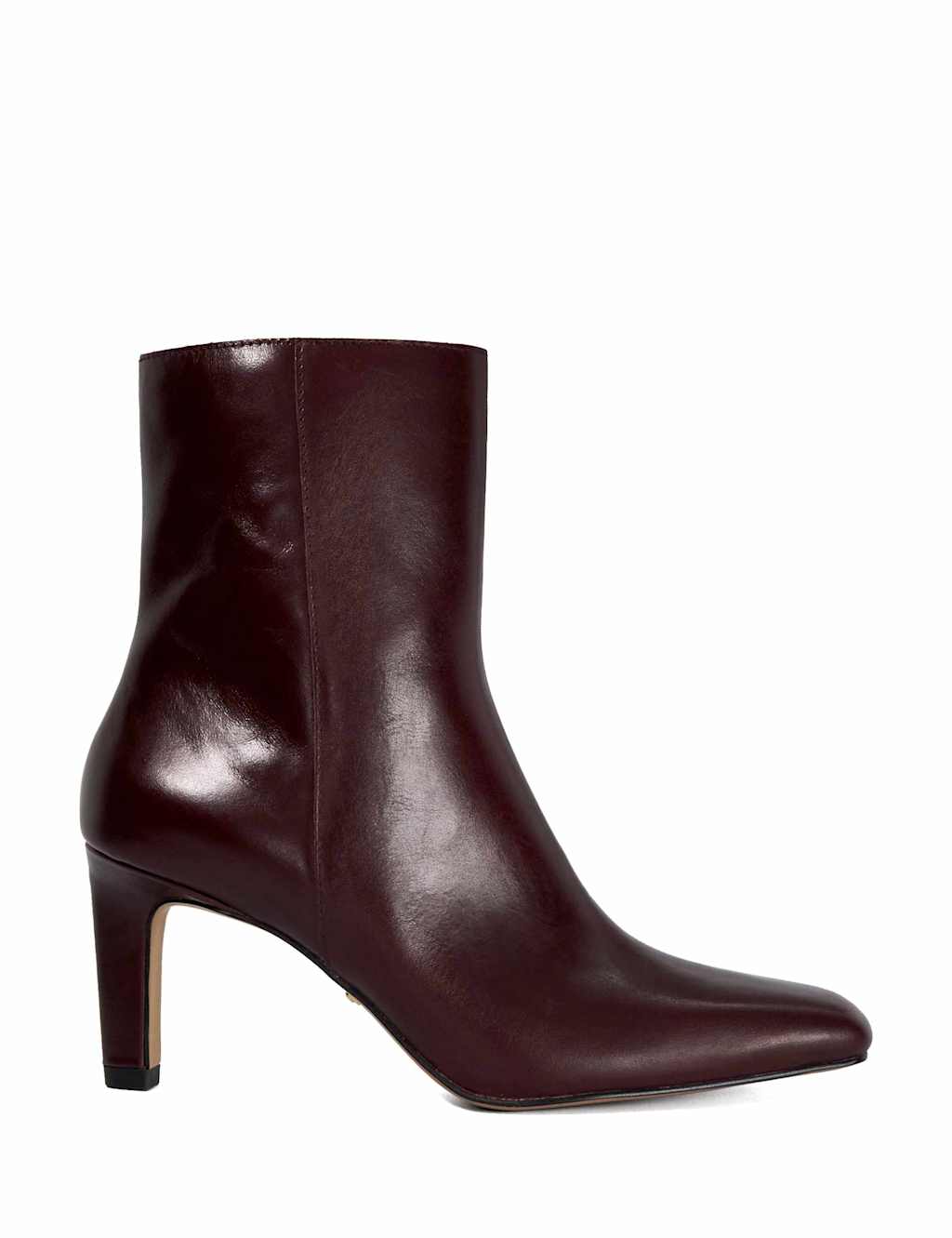 Dune London Women's Wide Fit Leather Square Toe Ankle Boots - 4 - Burgundy - Available at M&S