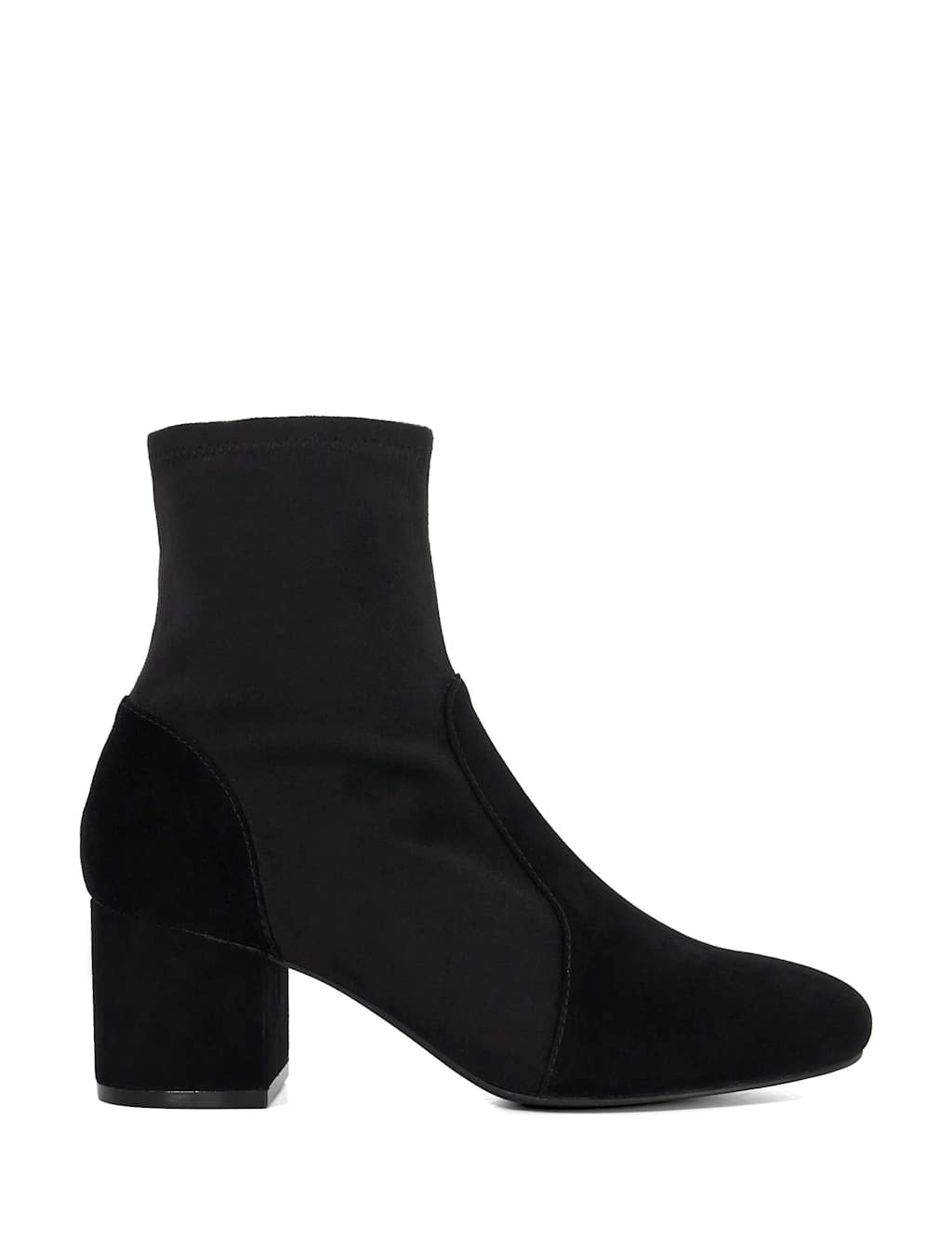 Dune London Block Heel Sock Boots Black