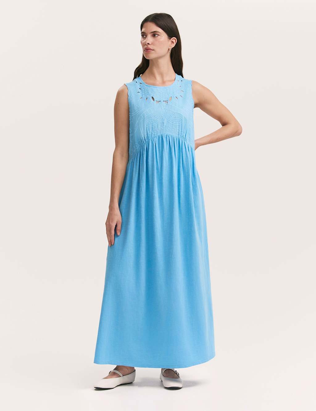Pure Cotton Broderie Skater Dress