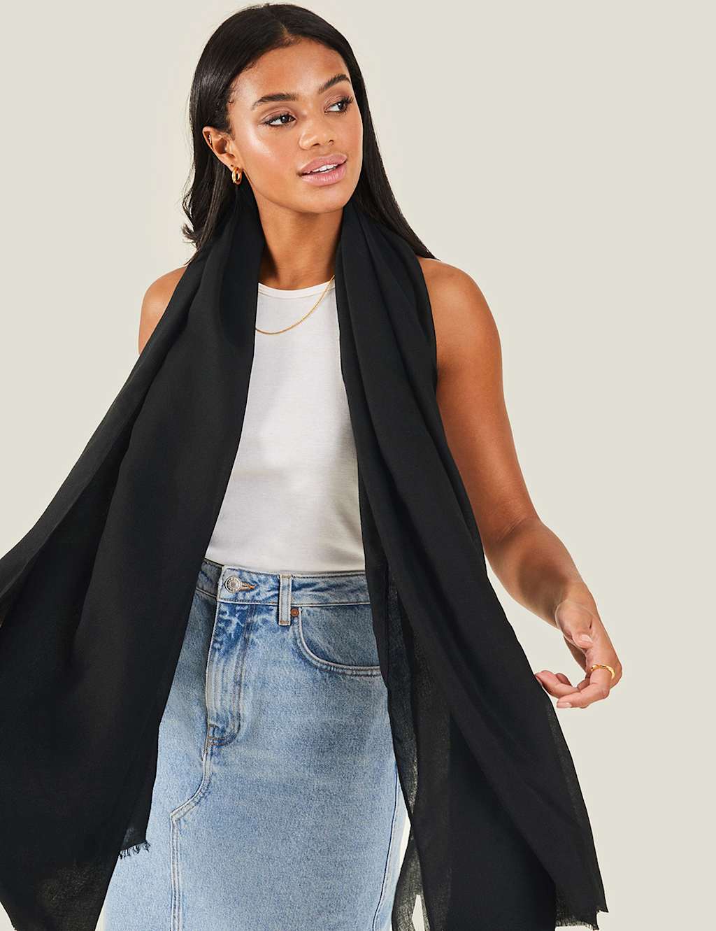 Woven Fringed Scarf