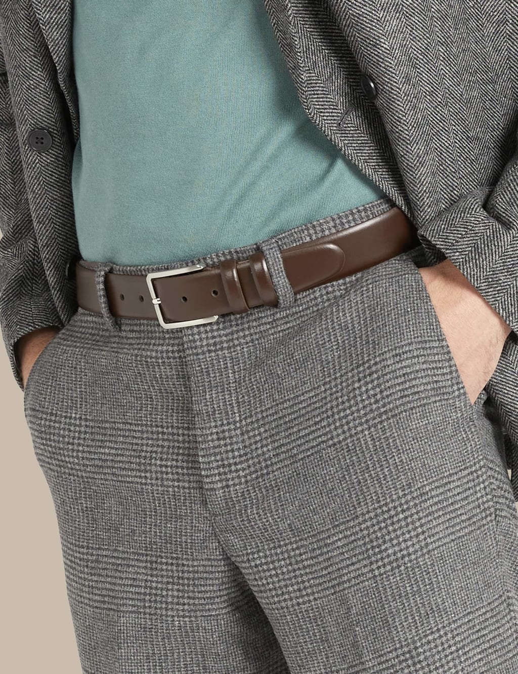 Leather Rectangular Buckle Belt