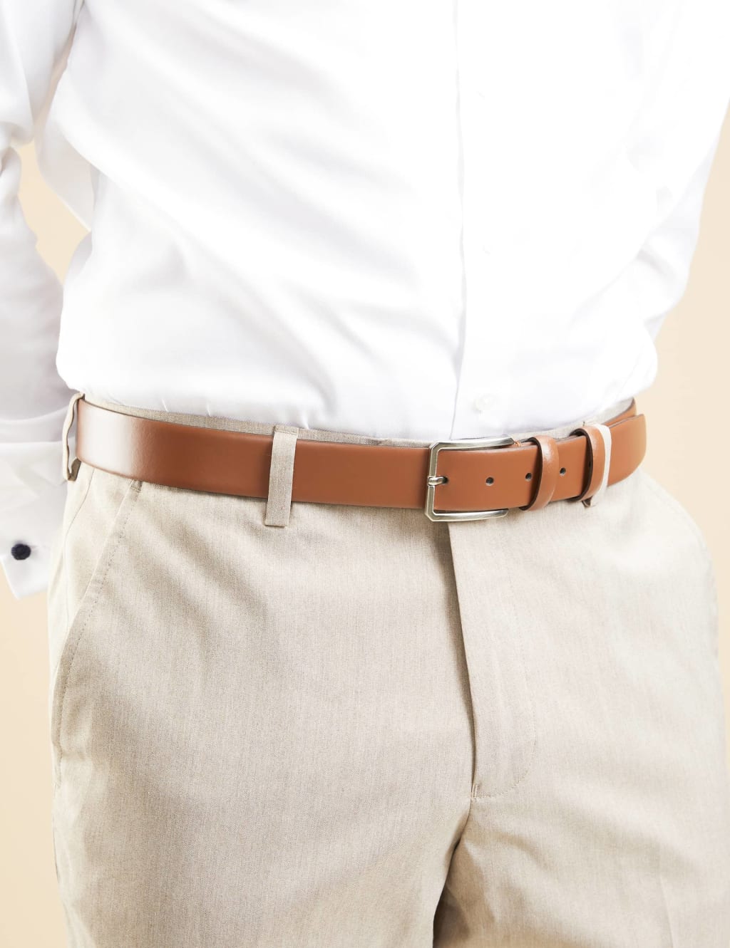 Leather Rectangular Buckle Belt