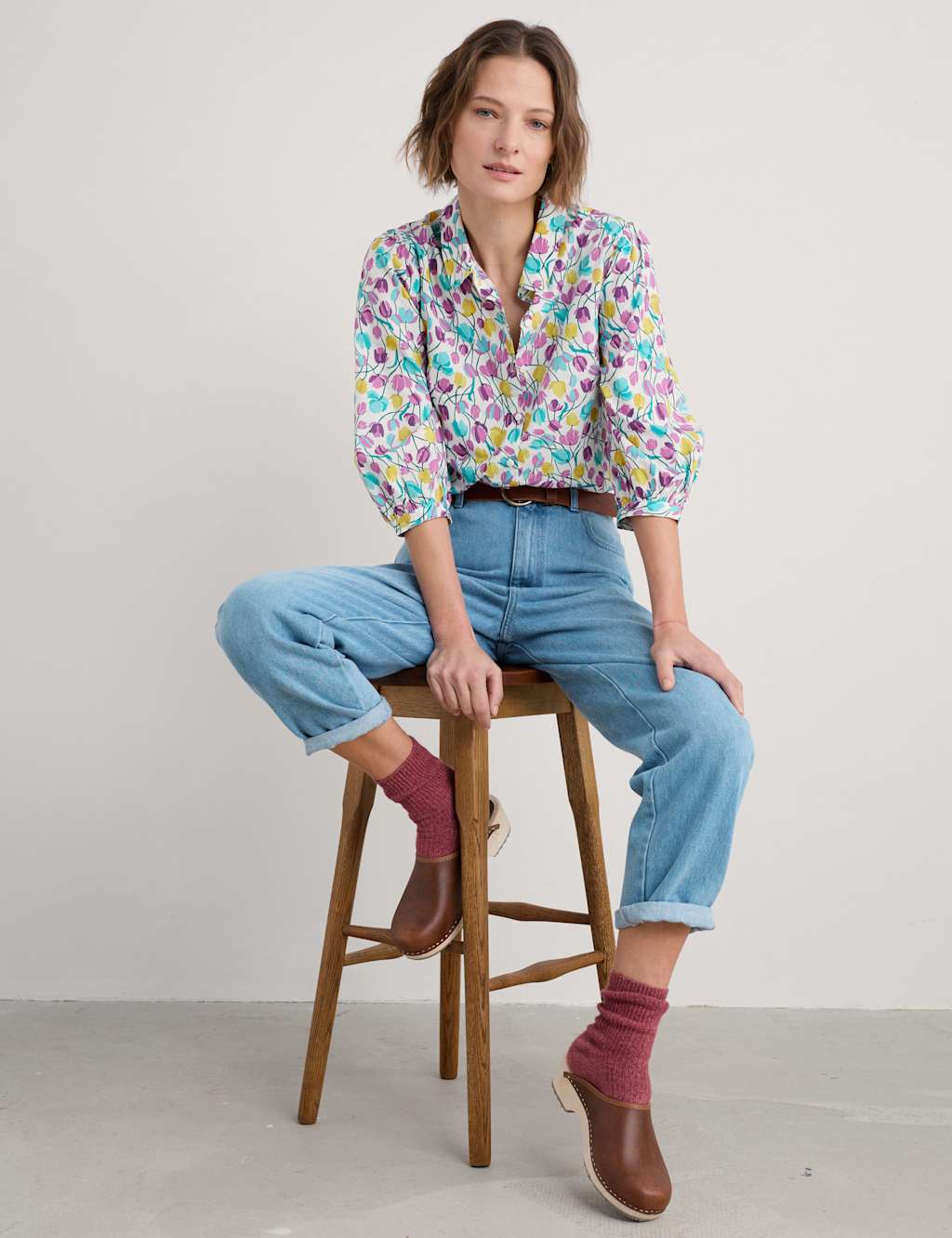 Pure Cotton Floral Blouse