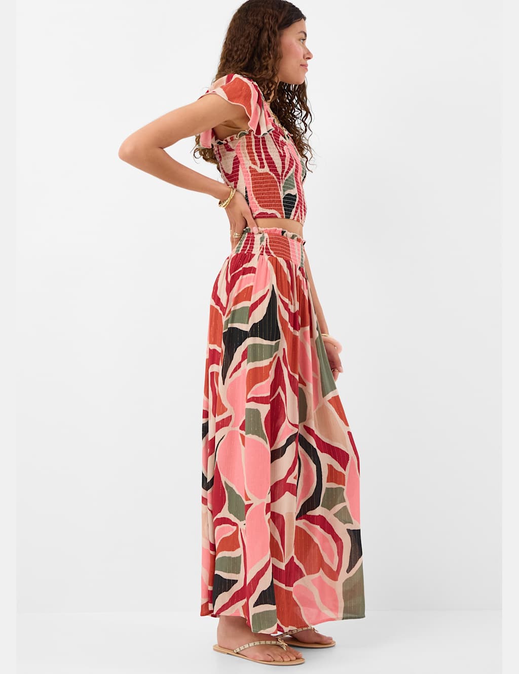 Accessorize Women's Abstract Print Shirred Maxi Skirt - Medium - Multi - Available at M&S