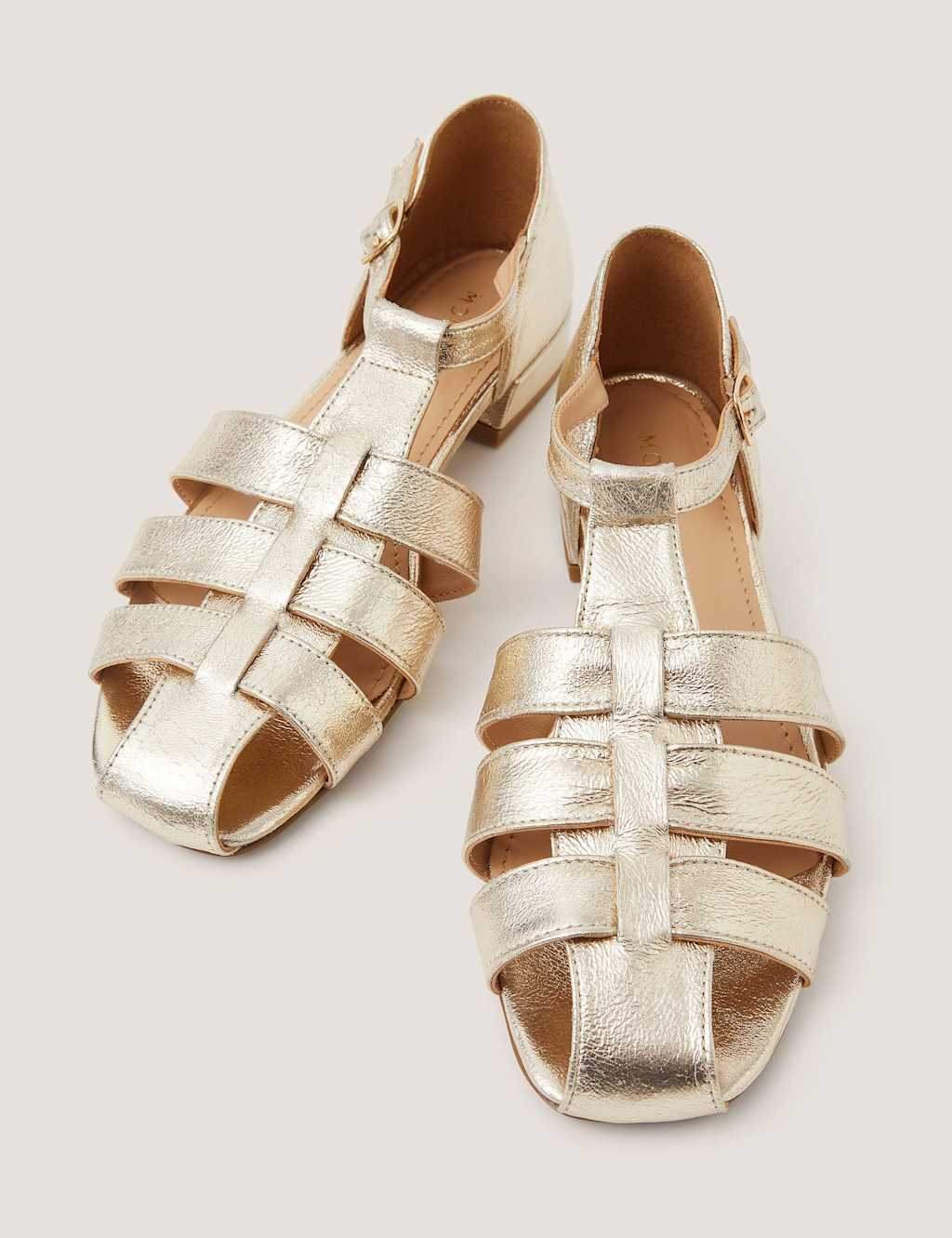 Monsoon Women's Leather Metallic Fisherman Sandals - 7 - Gold - Available at M&S