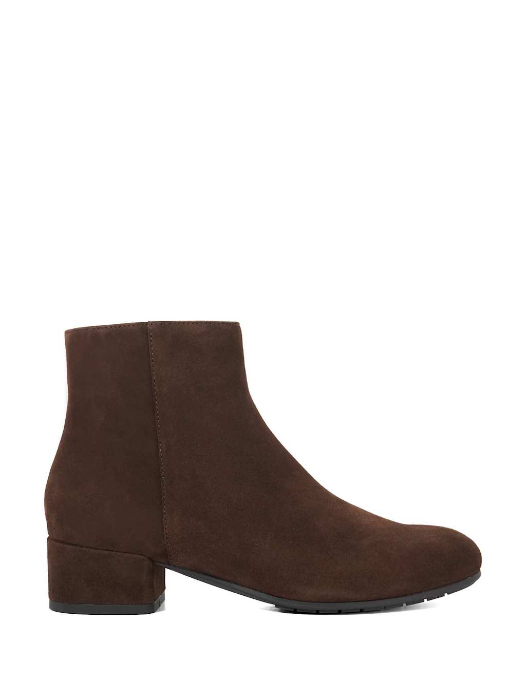 Dune London Wide Fit Suede Block Heel Ankle Boots Brown